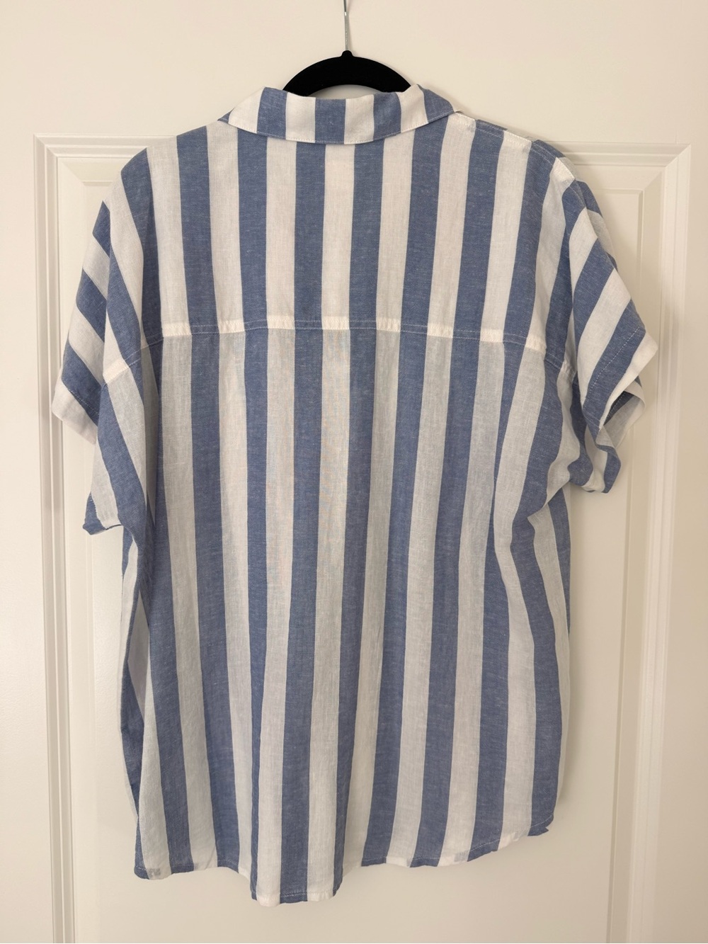 Marine Layer Casual Blue & White Striped Button-Front Shirt - Picture 5 of 8